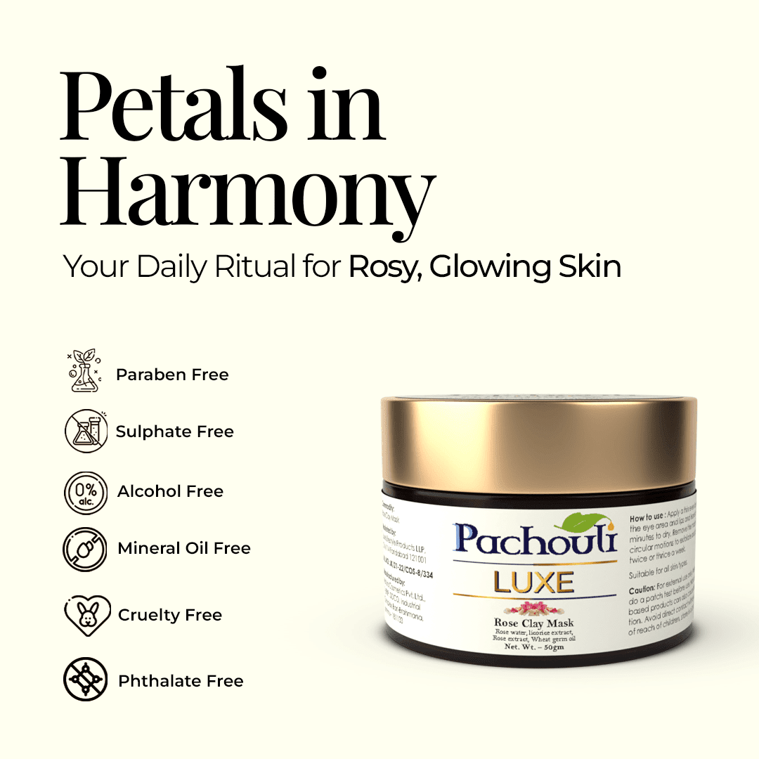 ROSE CLAY MASK - Plastic Bottle - Pachouli LUXE