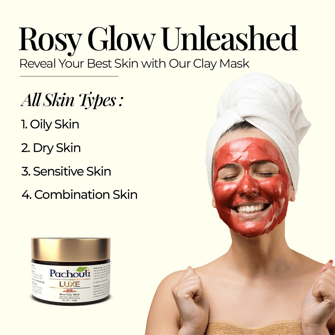 ROSE CLAY MASK - Plastic Bottle - Pachouli LUXE