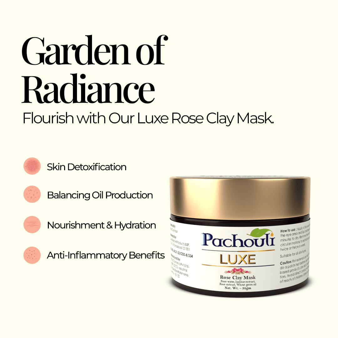 ROSE CLAY MASK - Plastic Bottle - Pachouli LUXE