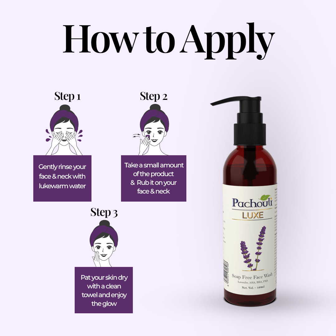 SOAP FREE FACE WASH - Plastic Bottle - Pachouli LUXE