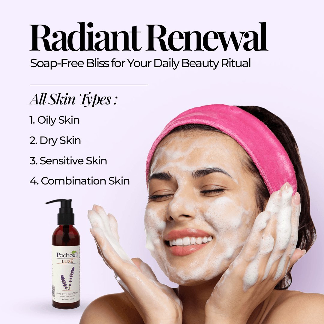 SOAP FREE FACE WASH - Plastic Bottle - Pachouli LUXE