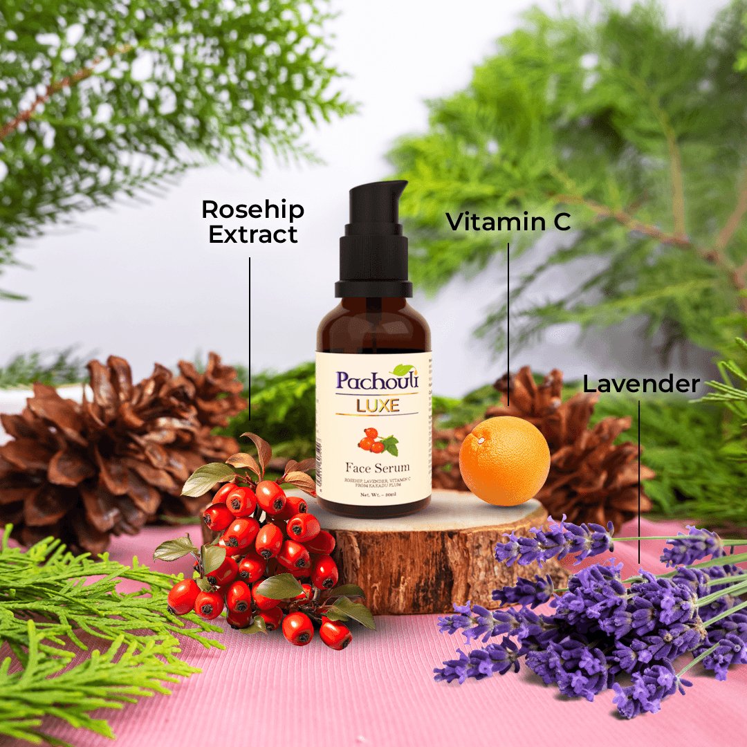 Face Serum: Hydrate & Flawless Skin Glow - 30ml - Glass Bottle - Pachouli LUXE