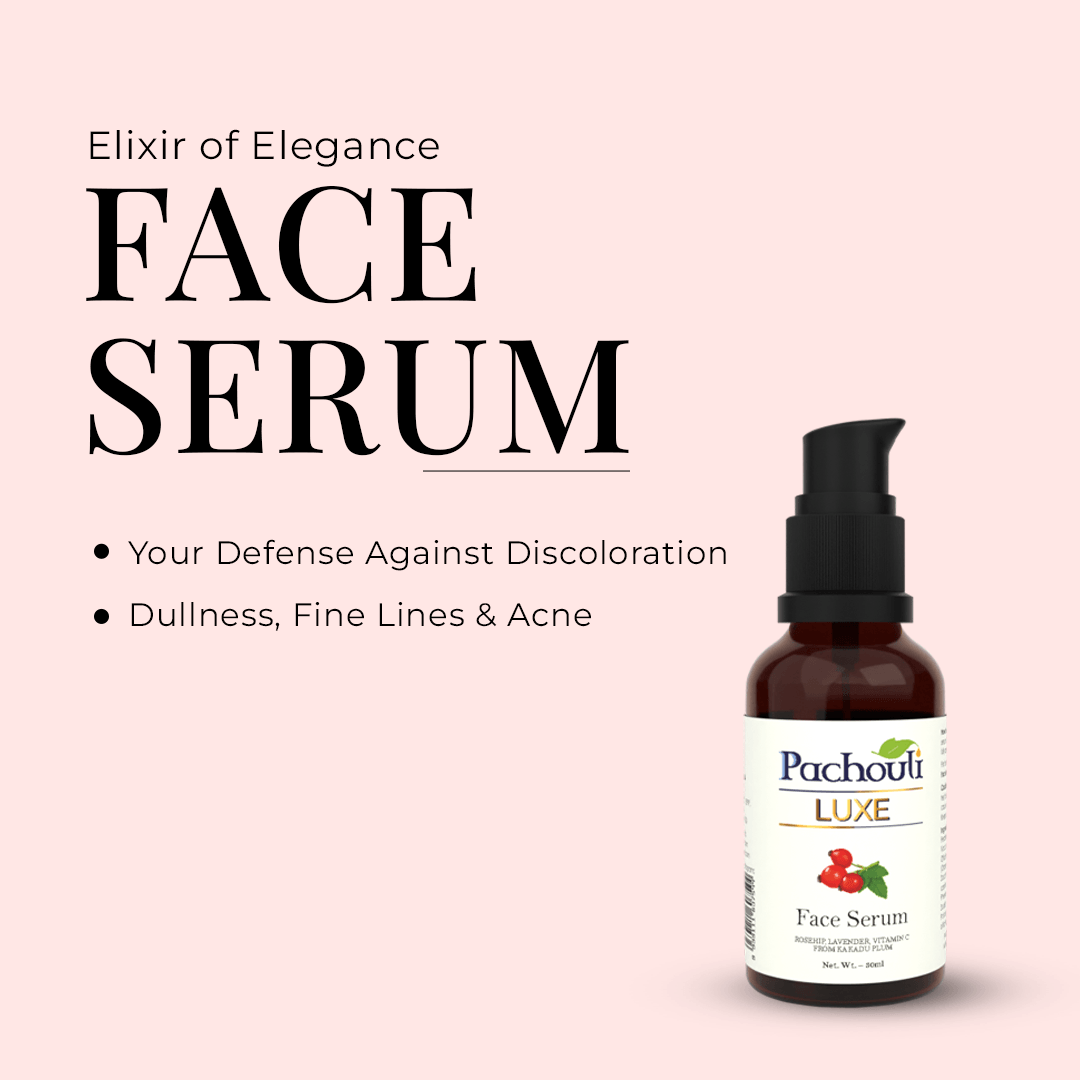 Face Serum: Hydrate & Flawless Skin Glow - 30ml - Glass Bottle - Pachouli LUXE