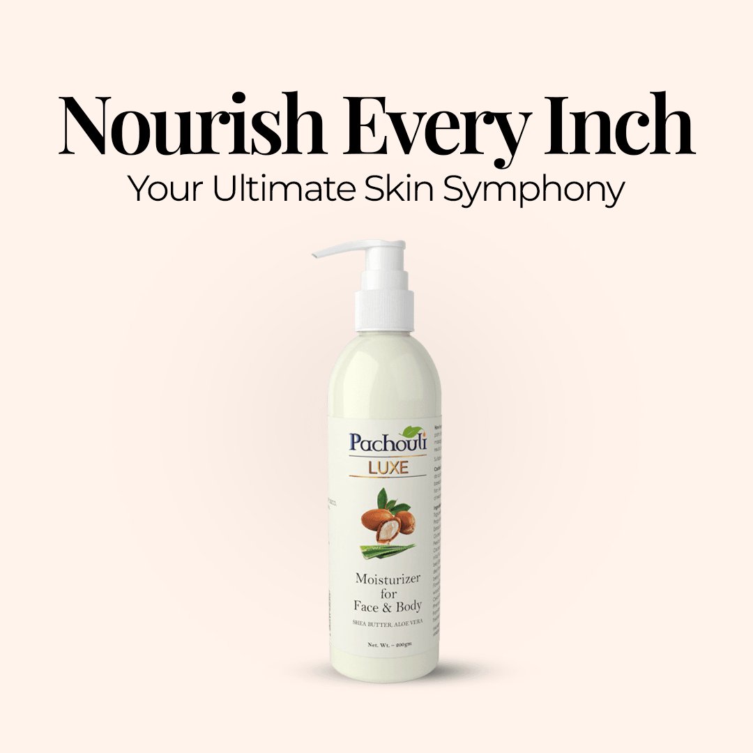 Moisturizer for Face & Body: Magic of Aloevera & Shea Butter - 200gm - Plastic Bottle - Pachouli LUXE