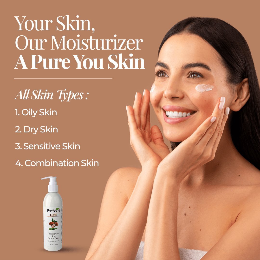 Moisturizer for Face & Body: Magic of Aloevera & Shea Butter - 200gm - Plastic Bottle - Pachouli LUXE