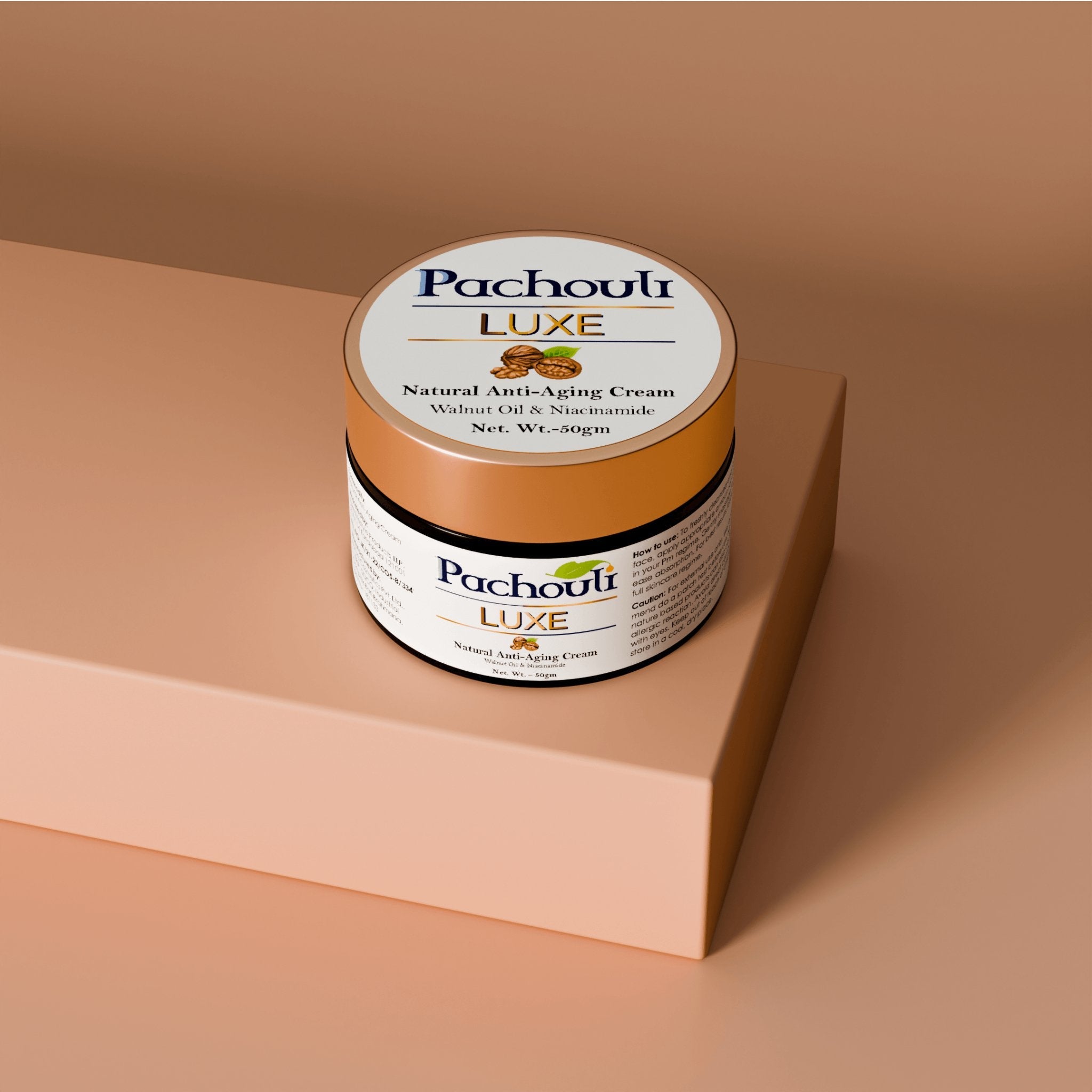 Natural Anti-Aging Cream: Reduces Fine Lines & Wrinkles - 50gm - Plastic Bottle - Pachouli LUXE