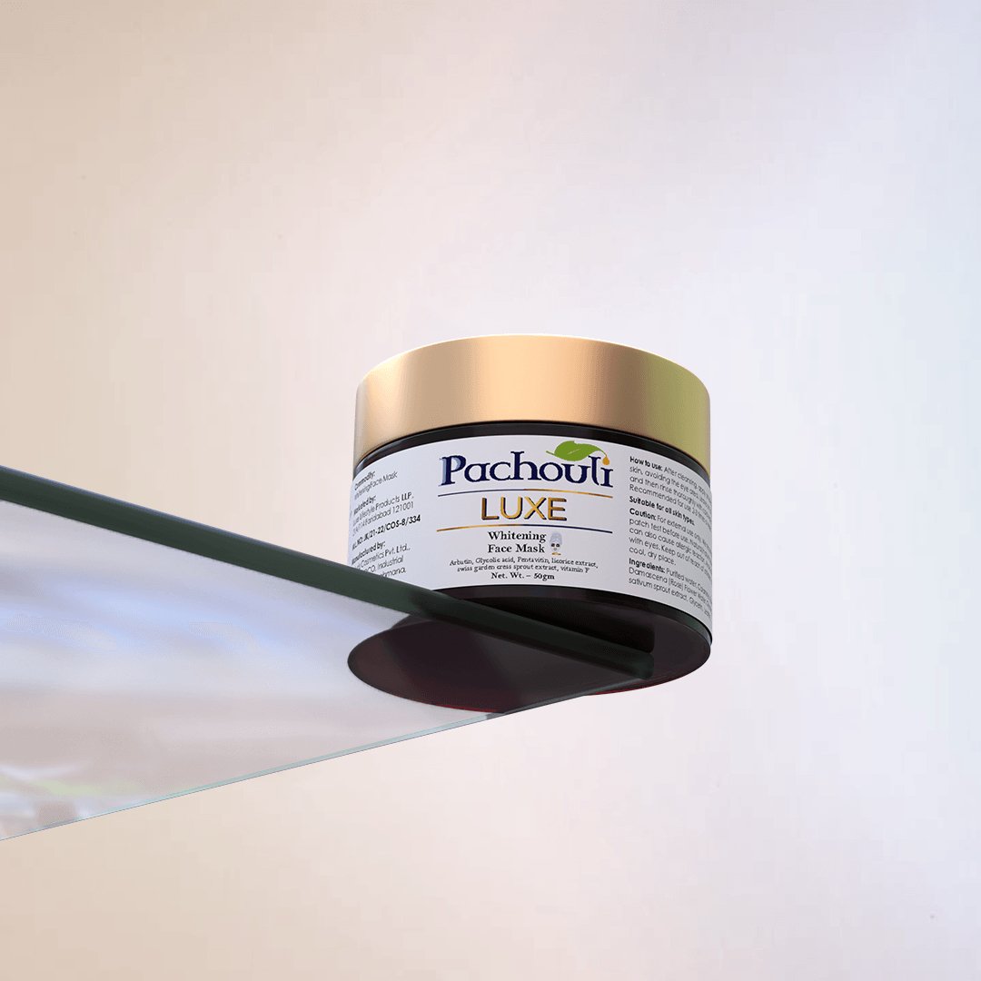 Whitening Face Mask: Exfoliate Away Dark Spots - 50gm - Plastic Bottle - Pachouli LUXE